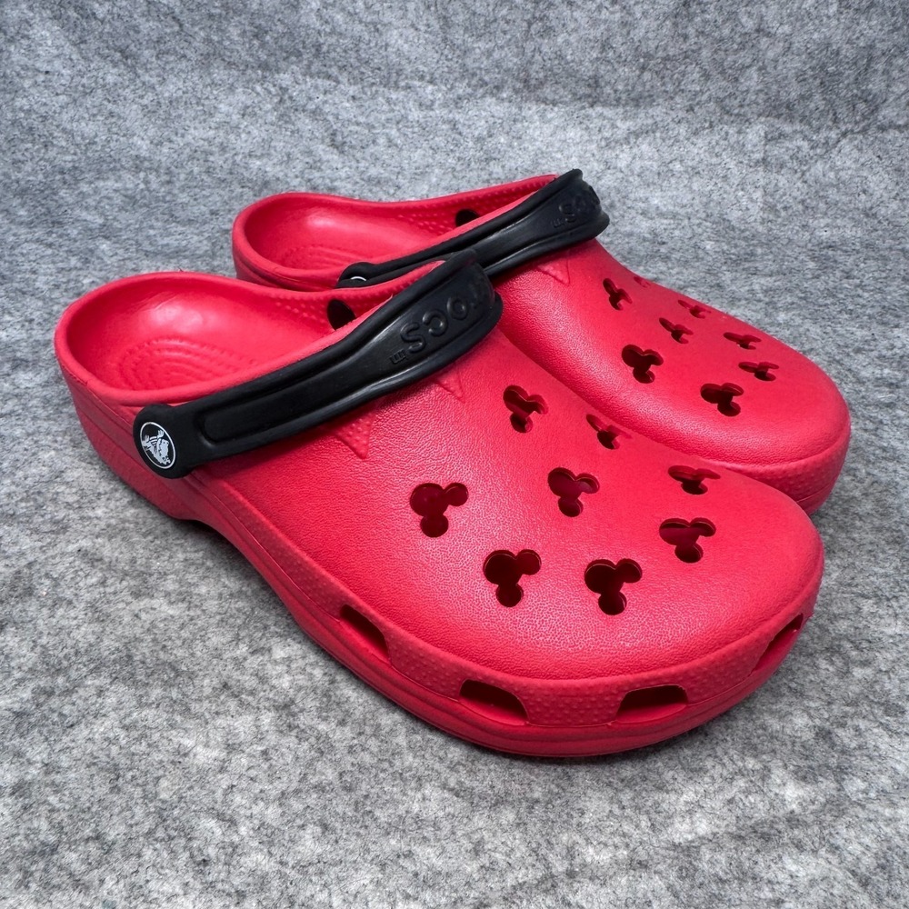 Crocs Disney Parks‎ Exclusive Mickey Mouse Bright Red Sz W 10-11 M 8-9